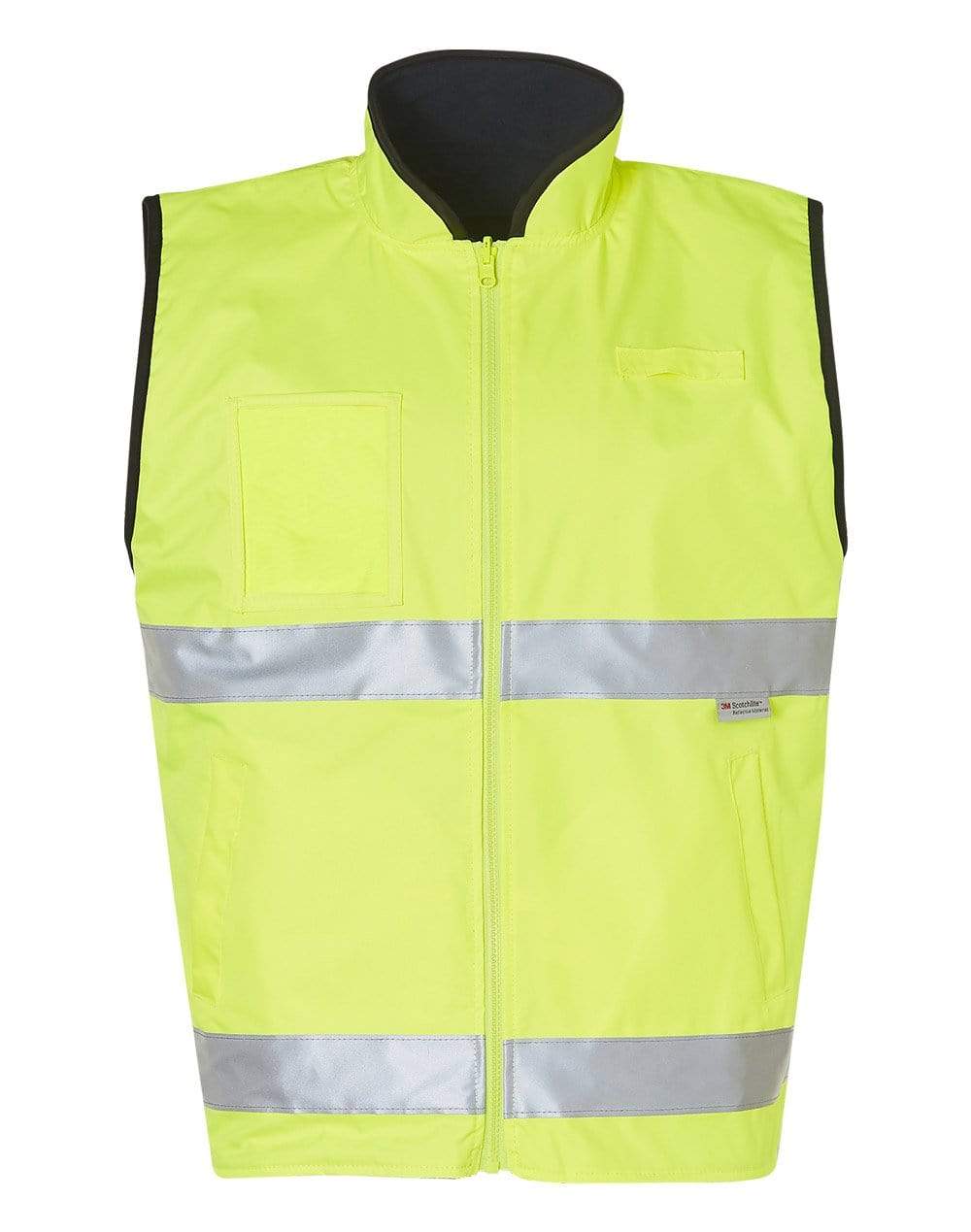 Hi-vis Safety Vest SW49 Work Wear Australian Industrial Wear S Fluoro Yellow/Navy 